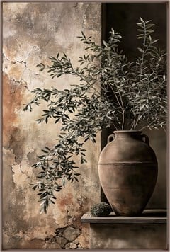 QUADRO TELA ABSTRATO 057 VASO C/ MOLDURA 80 cm x 120 cm