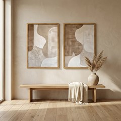 QUADRO BOHO 014 GEO NUDE DUPLA S/V 50 cm x 70 cm