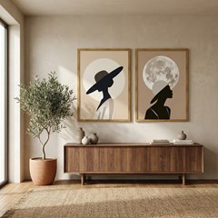 QUADRO BOHO 016 CHAPEU DUPLA S/V 50 cm x 70 cm