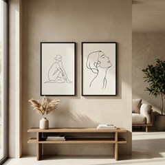 QUADRO BOHO 017 LINHA FEME DUPLA S/V 40 cm x 60 cm