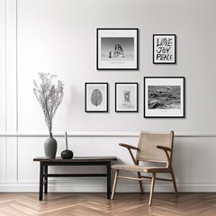 QUADRO PRETO E BRANCO 014 S/V 60 cm x 60 cm