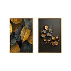 QUADRO FOLHAS 011 OUTONO DOURADO DUPLA S/V 60 cm x 90 cm