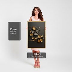 QUADRO FOLHAS 011 OUTONO DOURADO DUPLA S/V 60 cm x 90 cm