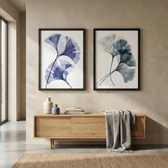 QUADRO FOLHAS 015 ORIENTAL DUPLA S/V 50 cm x 70 cm