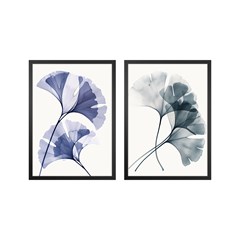 QUADRO FOLHAS 015 ORIENTAL DUPLA S/V 50 cm x 70 cm