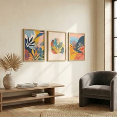 QUADRO FOLHAS 016 TROPICAL TRIO S/V 40 cm x 60 cm