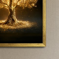 QUADRO FLORAL 007 ARVORE DOURADA S/V 60 cm x 90 cm