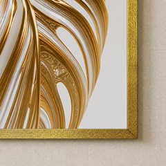 QUADRO FLORAL 010 COSTELA DE ADAO DOURADO DUPLA S/V 60 cm x 90 cm