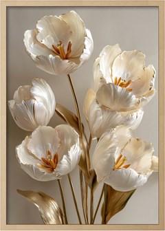 QUADRO FLORAL 011 TULIPAS DUPLA S/V 50 cm x 70 cm