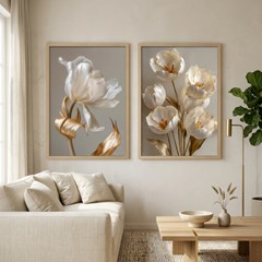 QUADRO FLORAL 011 TULIPAS DUPLA S/V 50 cm x 70 cm