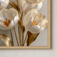 QUADRO FLORAL 011 TULIPAS DUPLA S/V 50 cm x 70 cm