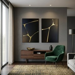 QUADRO 3D PEDRAS I 015 PRETO S/V 60 cm x 90 cm