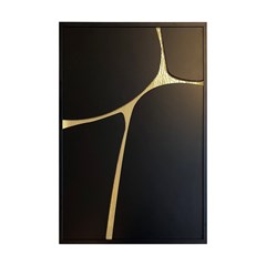 QUADRO 3D PEDRAS I 015 PRETO S/V 60 cm x 90 cm