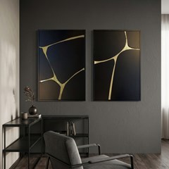 QUADRO 3D PEDRAS II 016 PRETO S/V 60 cm x 90 cm