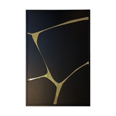 QUADRO 3D PEDRAS II 016 PRETO S/V 60 cm x 90 cm