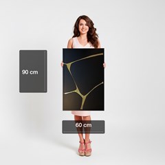 QUADRO 3D PEDRAS II 016 PRETO S/V 60 cm x 90 cm