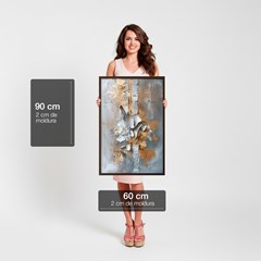 QUADRO 3D 024 PINTURA DOURADA S/V 60 cm x 90 cm