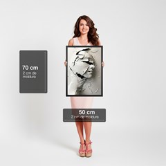 QUADRO 3D 027 FIGURATIVO PB TRIO S/V 50 cm x 70 cm