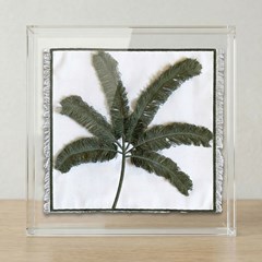 QUADRO 3D 034 COQUEIROS FRANJAS C/ BORDADO E ACRILICO 30 cm x 30 cm
