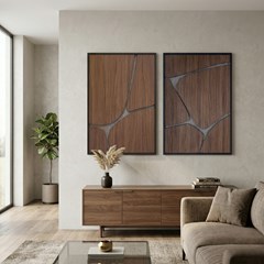 QUADRO 3D PEDRAS 038 MADEIRA S/V 60 cm x 90 cm