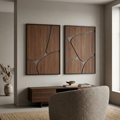 QUADRO 3D PEDRAS 039 MADEIRA S/V 60 cm x 90 cm