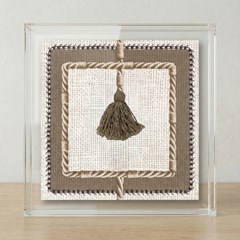 QUADRO 3D 045 PINGENTE C/ TASSEL E ACRILICO 30 cm x 30 cm