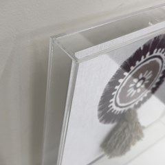 QUADRO 3D 045 PINGENTE C/ TASSEL E ACRILICO 30 cm x 30 cm