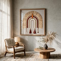 QUADRO ARTESANAL 104 COCAR CAMINHO S/V 80 cm x 80 cm