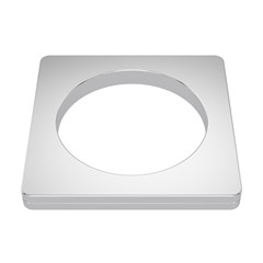 ILHOS ECO METAL CROMADO QUADRADO 28 mm